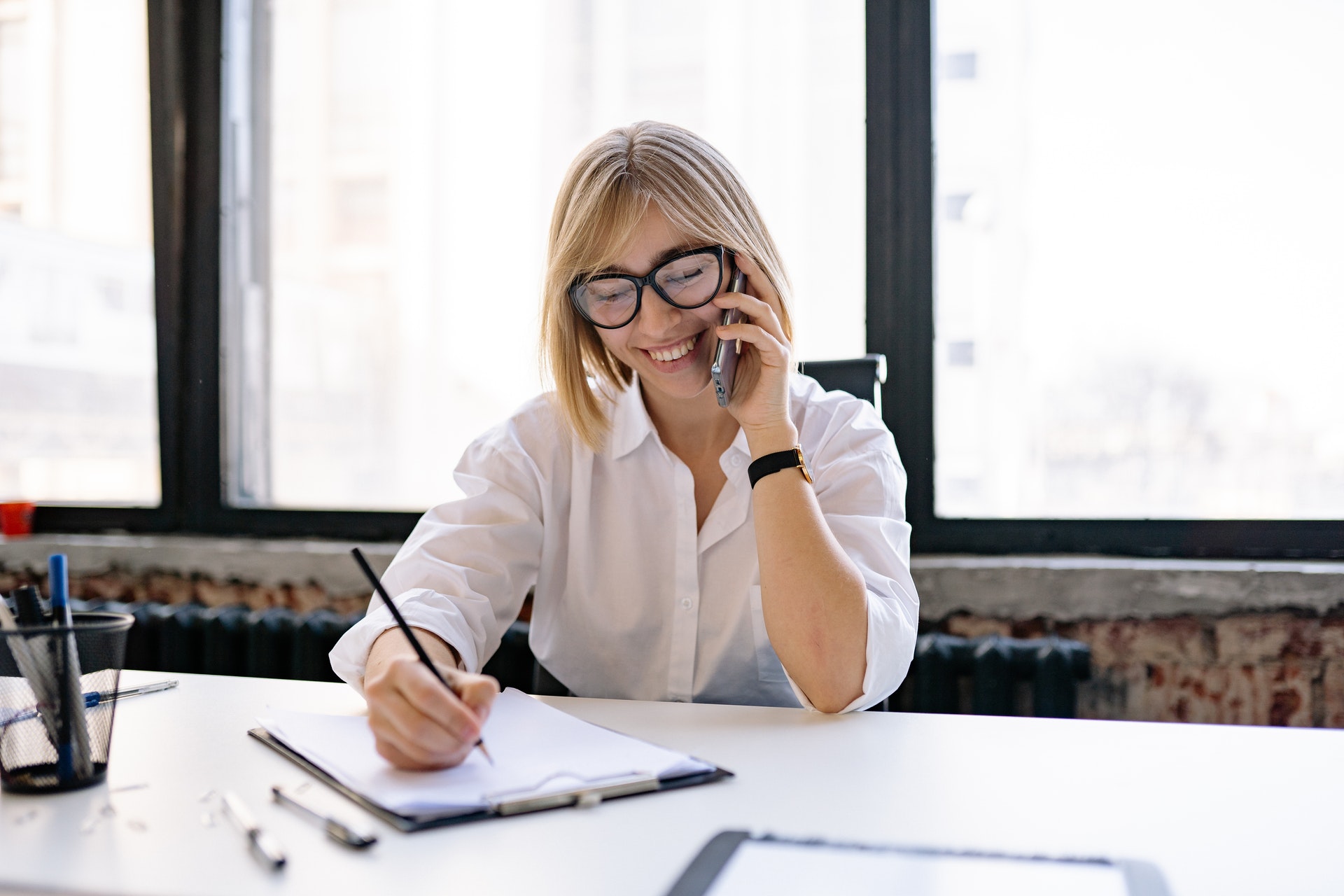 Woman On Phone Call